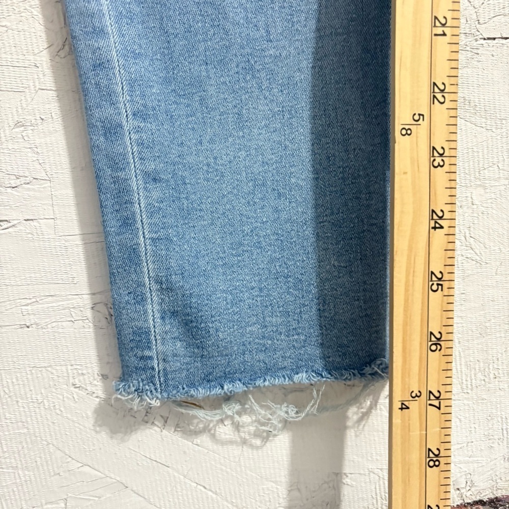 Ashley Mason Light Blue Denim Jeans Paperbag High Rise Skinny Raw Hem Sz 7 - Picture 8 of 14
